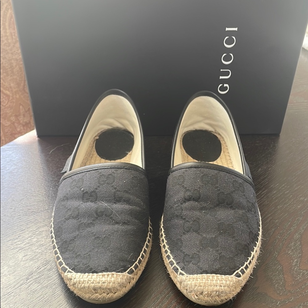 Gucci Black Espadrille Flats